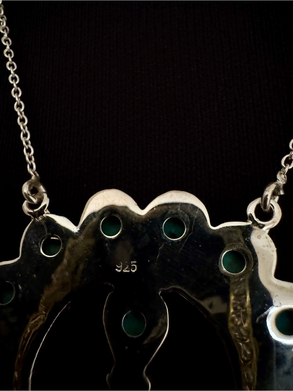 Kingman
Turquoise 925 squash, blossom inspired Necklace - Picture 5 of 6